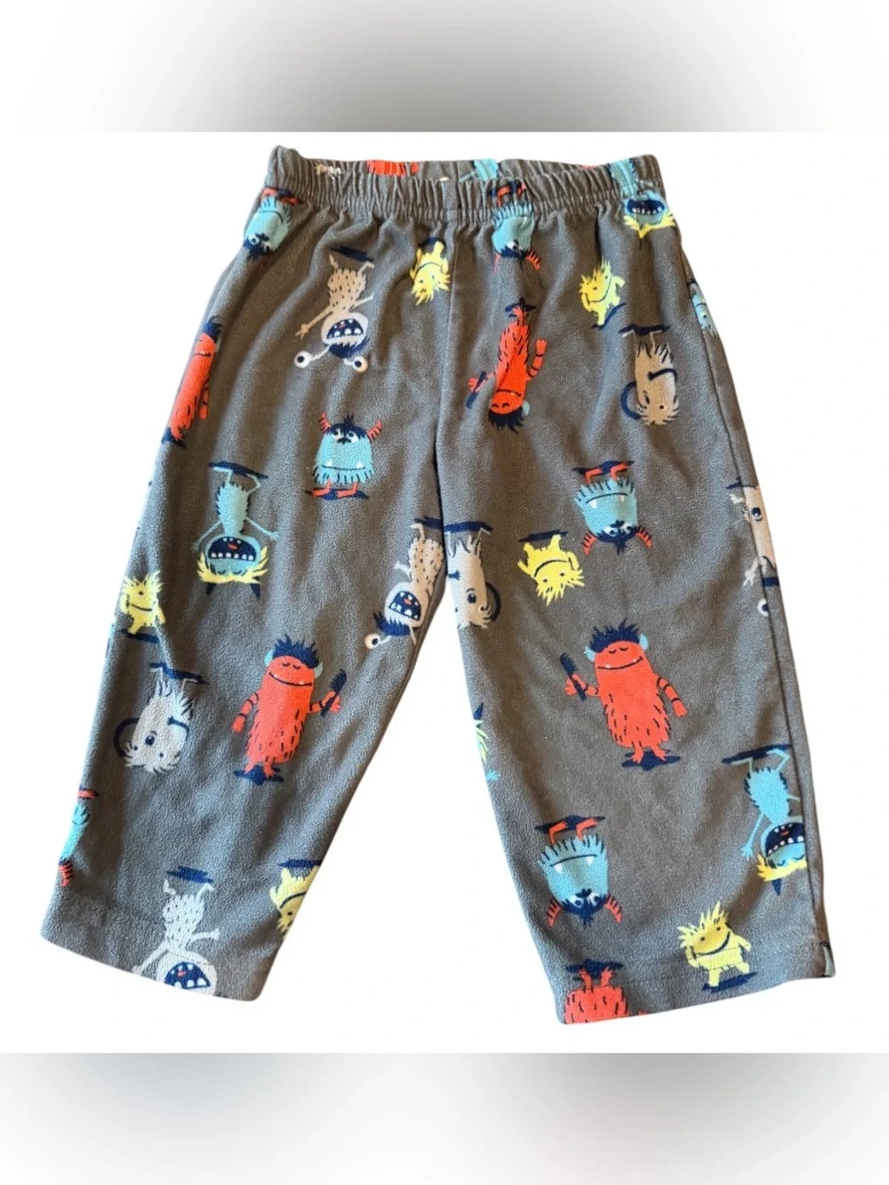Carter's Boys 18M Gray Pajama Pants with Colorful Monster Print - EUC/No Flaws